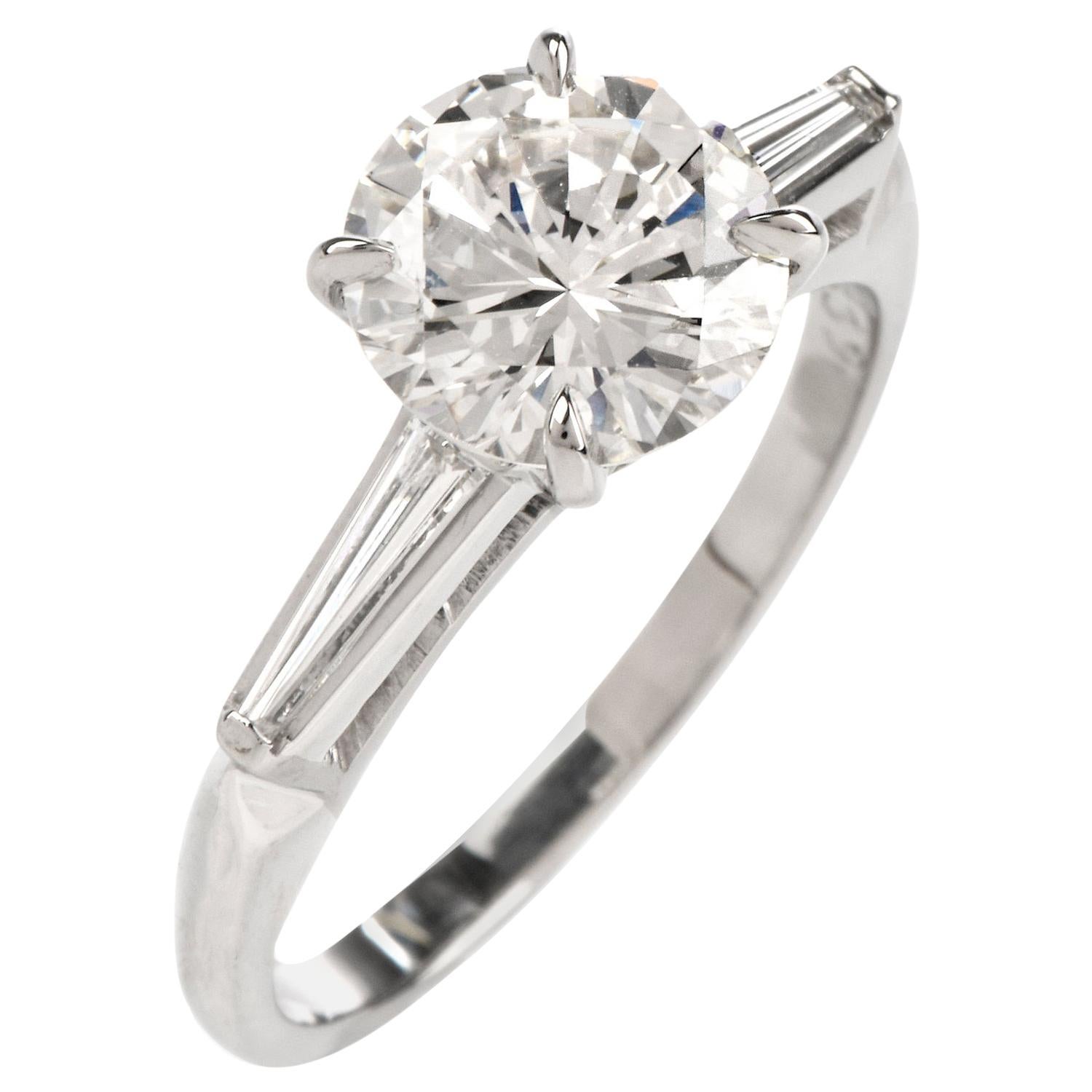 1960s Classic GIA H- VVS2 1.99 Carat Platinum Engagement Ring