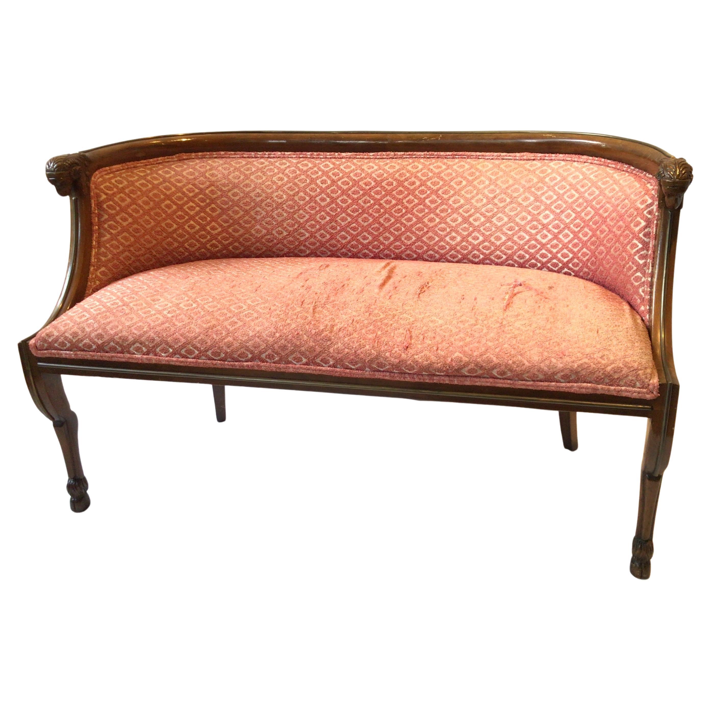 Victorian Carved Wood Settee For Sale at 1stDibs