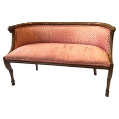 1960s Classical Carved Wood Ram Settee