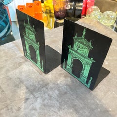 1960s Classical Set of Two Bookends " Porta di Venezia " by Piero Fornasetti