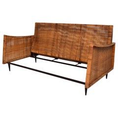 Retro Magnificent Cane Loveseat Sofa Sculptural Settee Arturo Pani Modernism 1960s