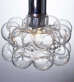 1960s Clear Glass Bubble Hanging Light by Helena Tynell for Glashütte Limburg