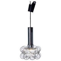 1960s Clear Glass Bubble Hanging Light by Helena Tynell for Glashütte Limburg