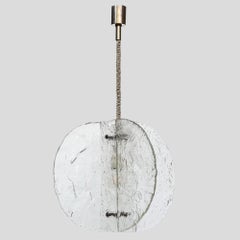 1960s Clear Ice Effect Murano Glass Ceiling Light by Av Mazzega Italy