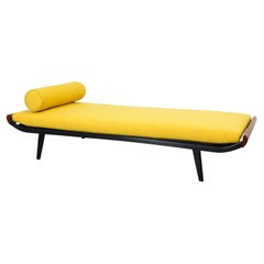 Vintage 1960s "Cleopatra" Narrow Daybed with New Custom Yellow Mattress and Bolster