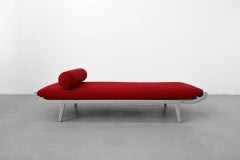 1960's "Cleopatra" Narrow Daybed with Red Mattress and Matching Bolster