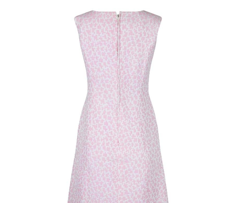 Women's 1960s Clevaline Cotton Abstract Pink and White Dress For Sale
