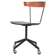 1960s Clifford Pascoe Desk Chair in Walnut by Lewis Street Metal Corp