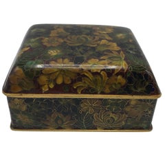 1960s Cloisonné Decorative Lidded Box with Floral Motif