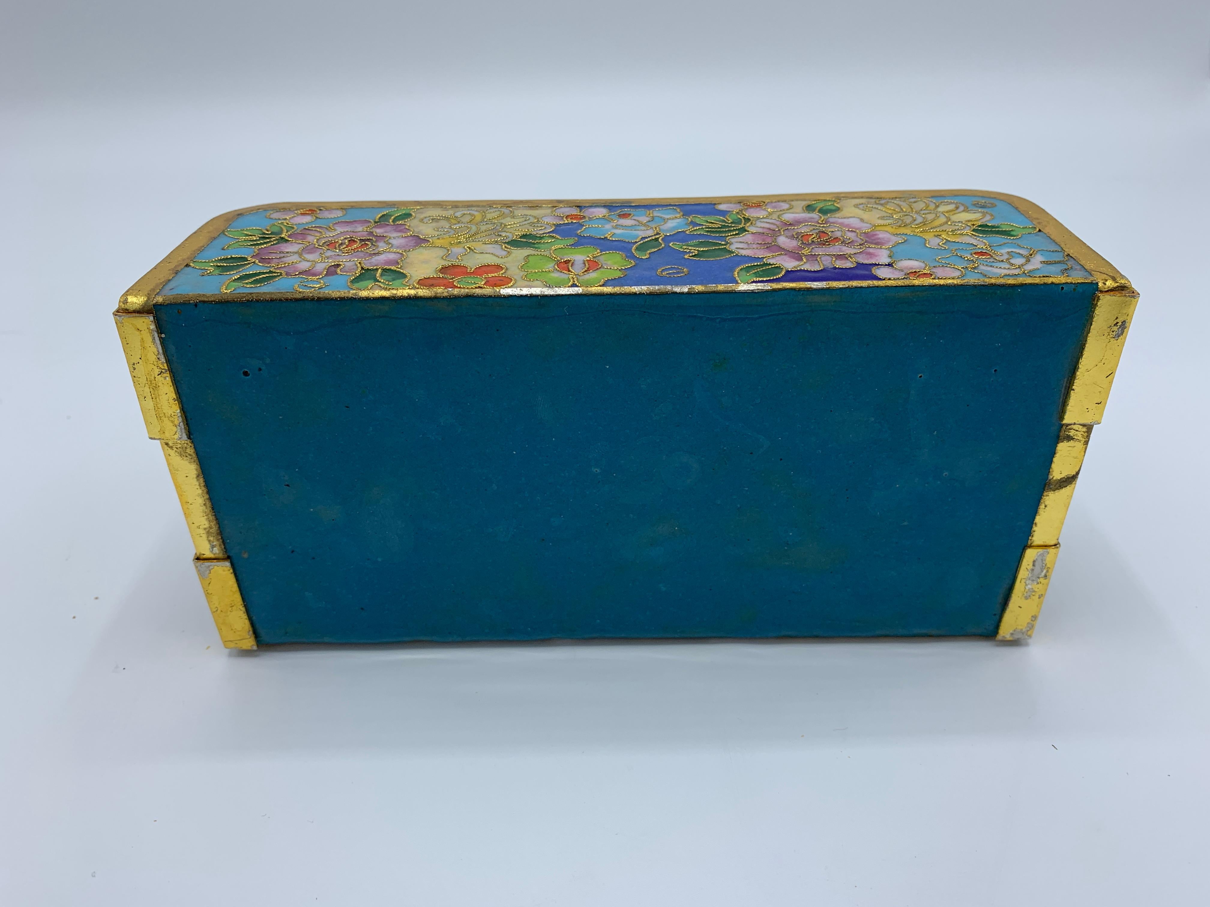 1960s Cloisonné Letter Organizer with Floral Motif 1