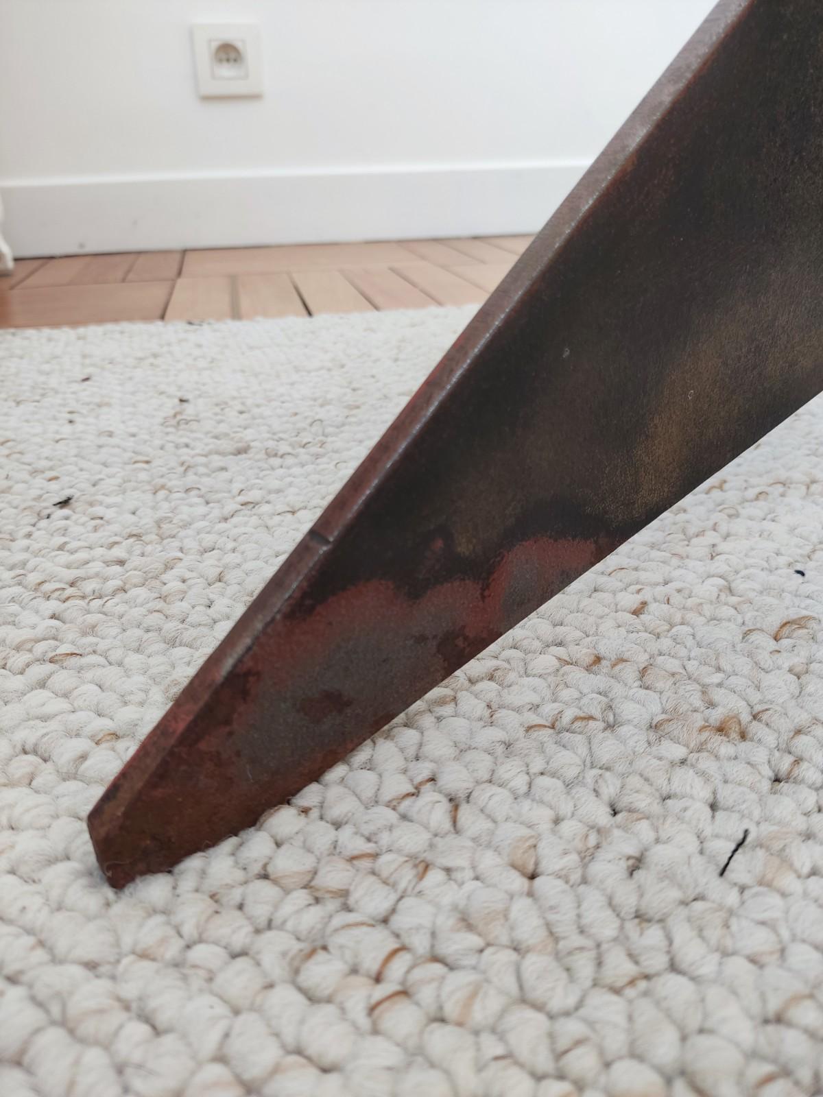 1960s Clouded patinated Iron Coffee Table For Sale 9