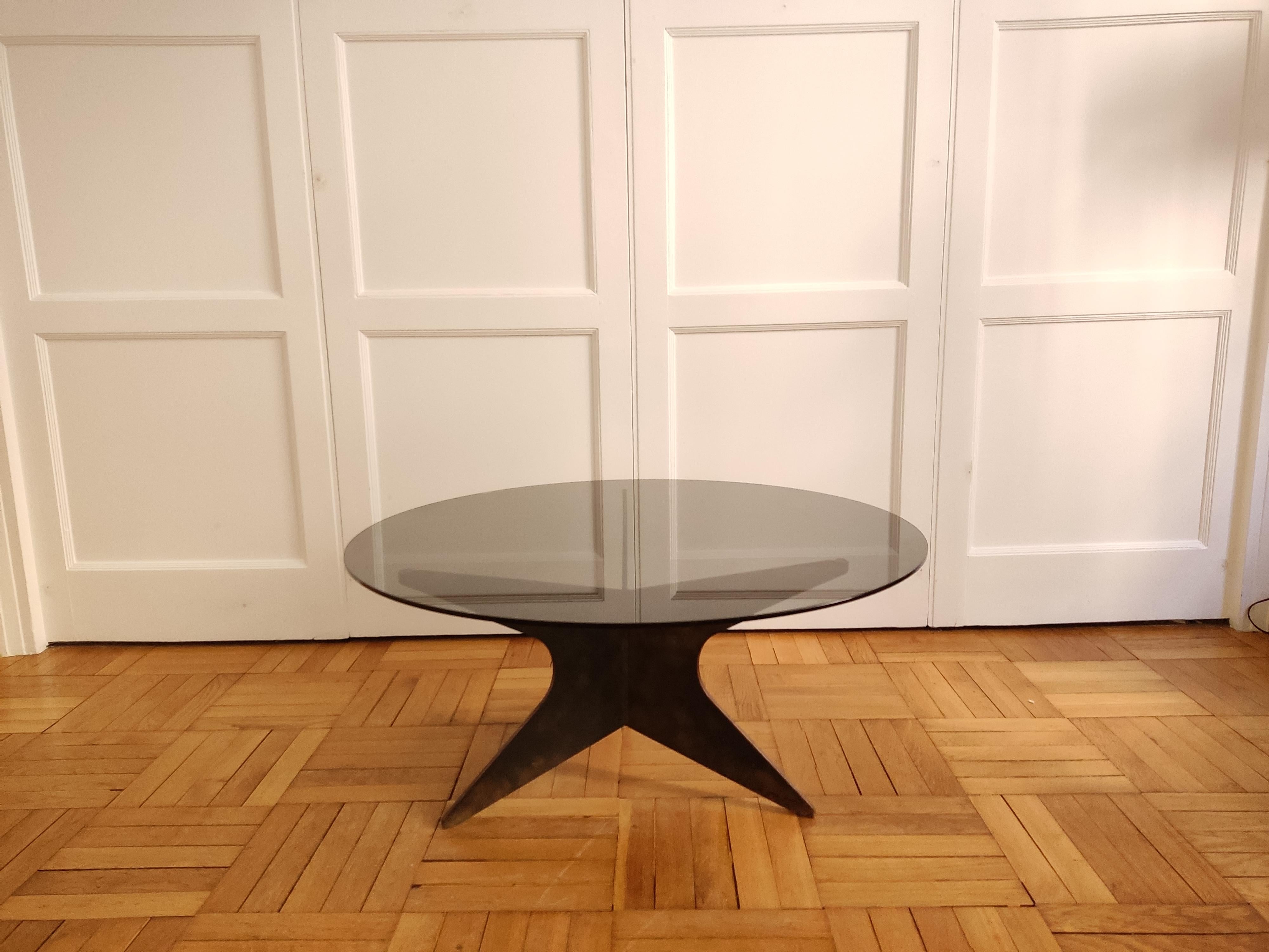 Milieu du XXe siècle Table basse en fer patiné nuageux des années 1960 en vente