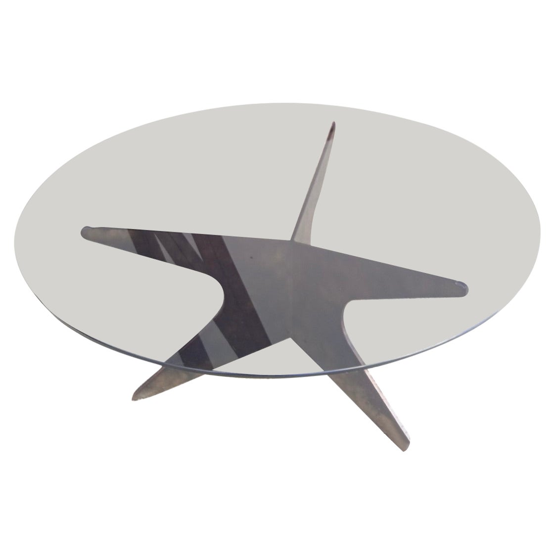 1960s Clouded patinated Iron Coffee Table