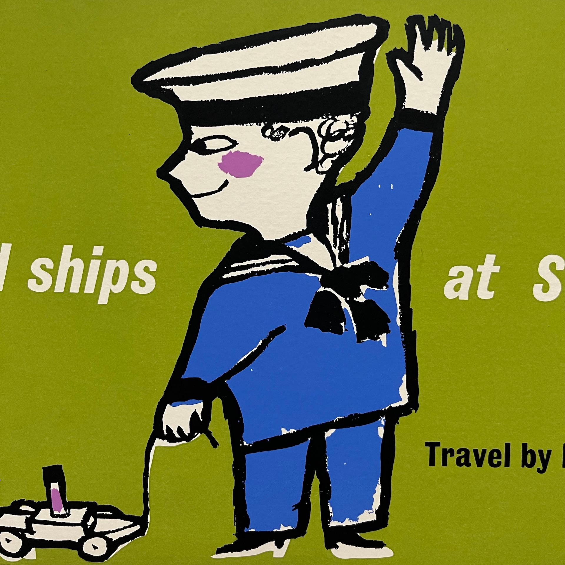 Britannique Affiche de voyage Coach des années 1960 d'Edward Clarke en vente