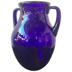 1960s Cobalt Blue Murano Glass Urn