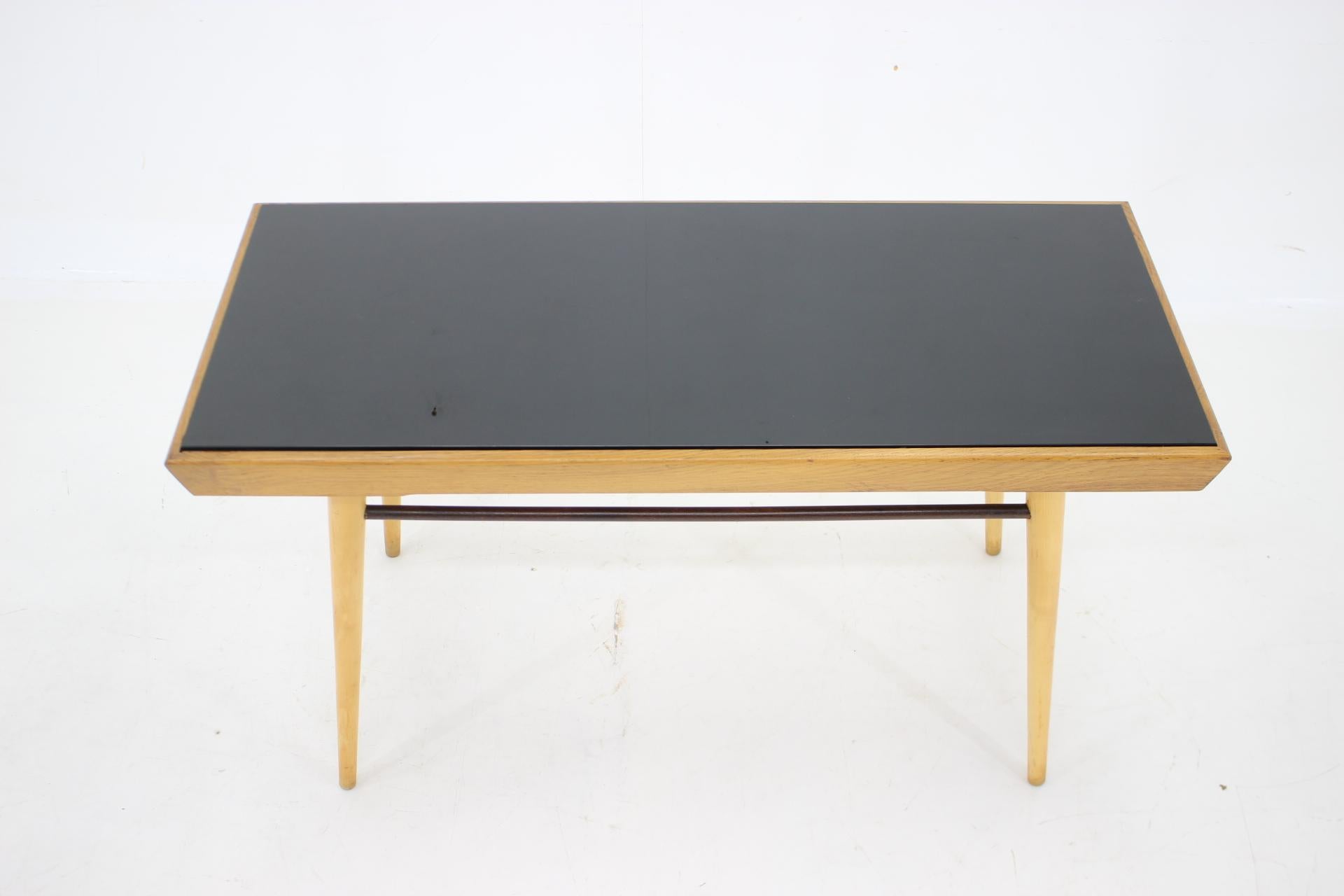 Mid-Century Modern 1960s Coffee Table With Opaxit Glass, Czechoslovakia For Sale