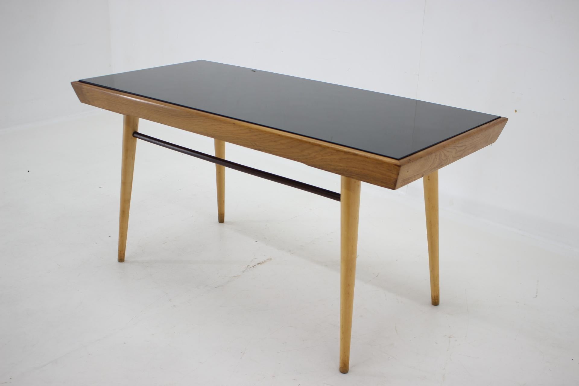 1960s Coffee Table With Opaxit Glass, Czechoslovakia In Good Condition For Sale In Praha, CZ