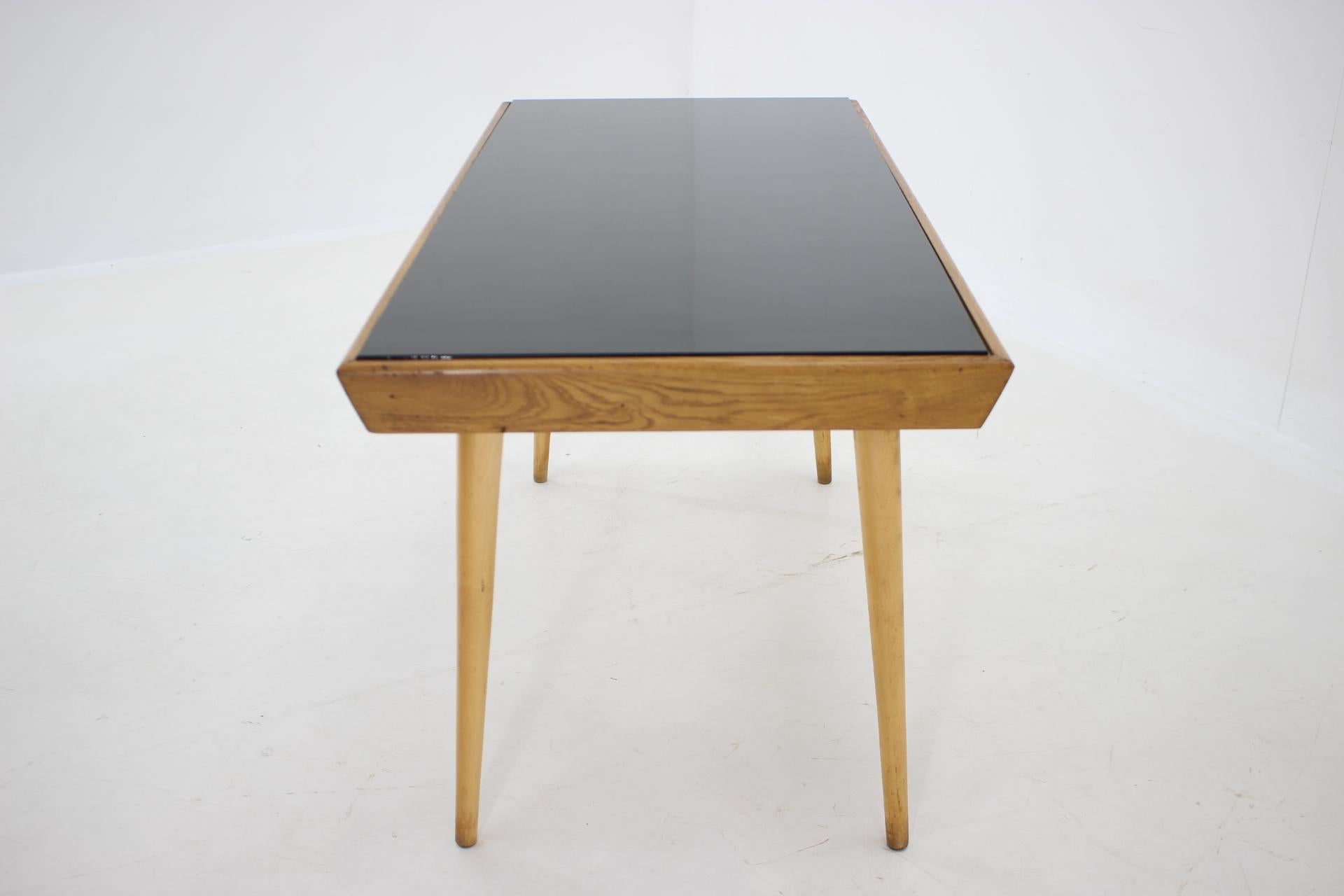 Mid-20th Century 1960s Coffee Table With Opaxit Glass, Czechoslovakia For Sale