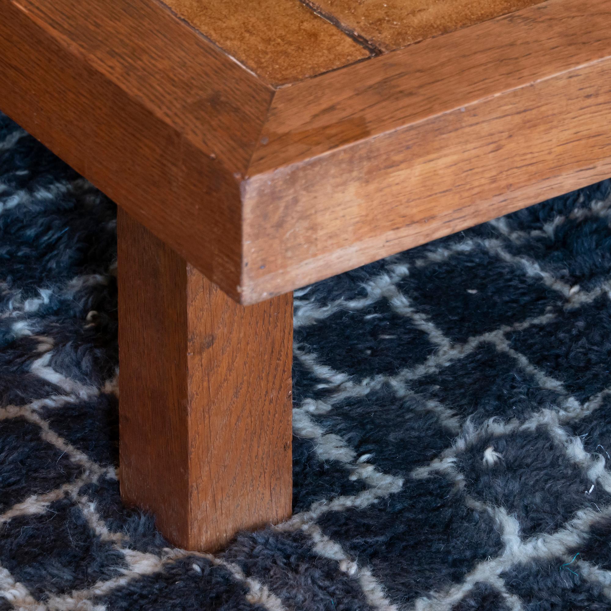 1960s Coffee Table, Wood Base Ceramic Tiles Top, Vallauris, France 2