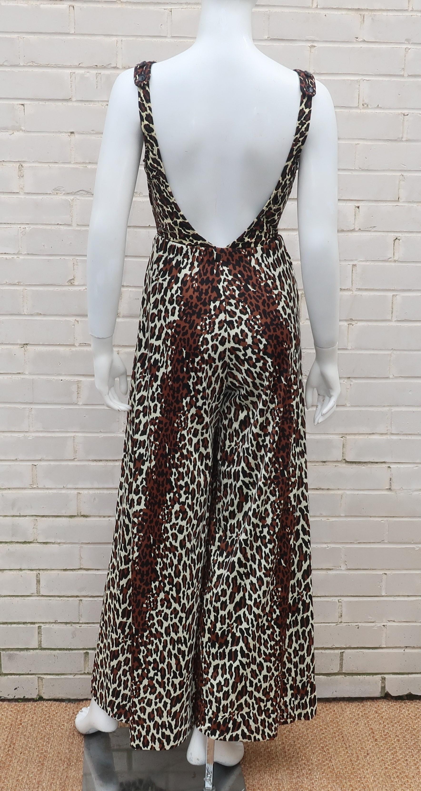 1960’s Cole of California Leopard Print Bathing Suit With Cover Up Pants 2