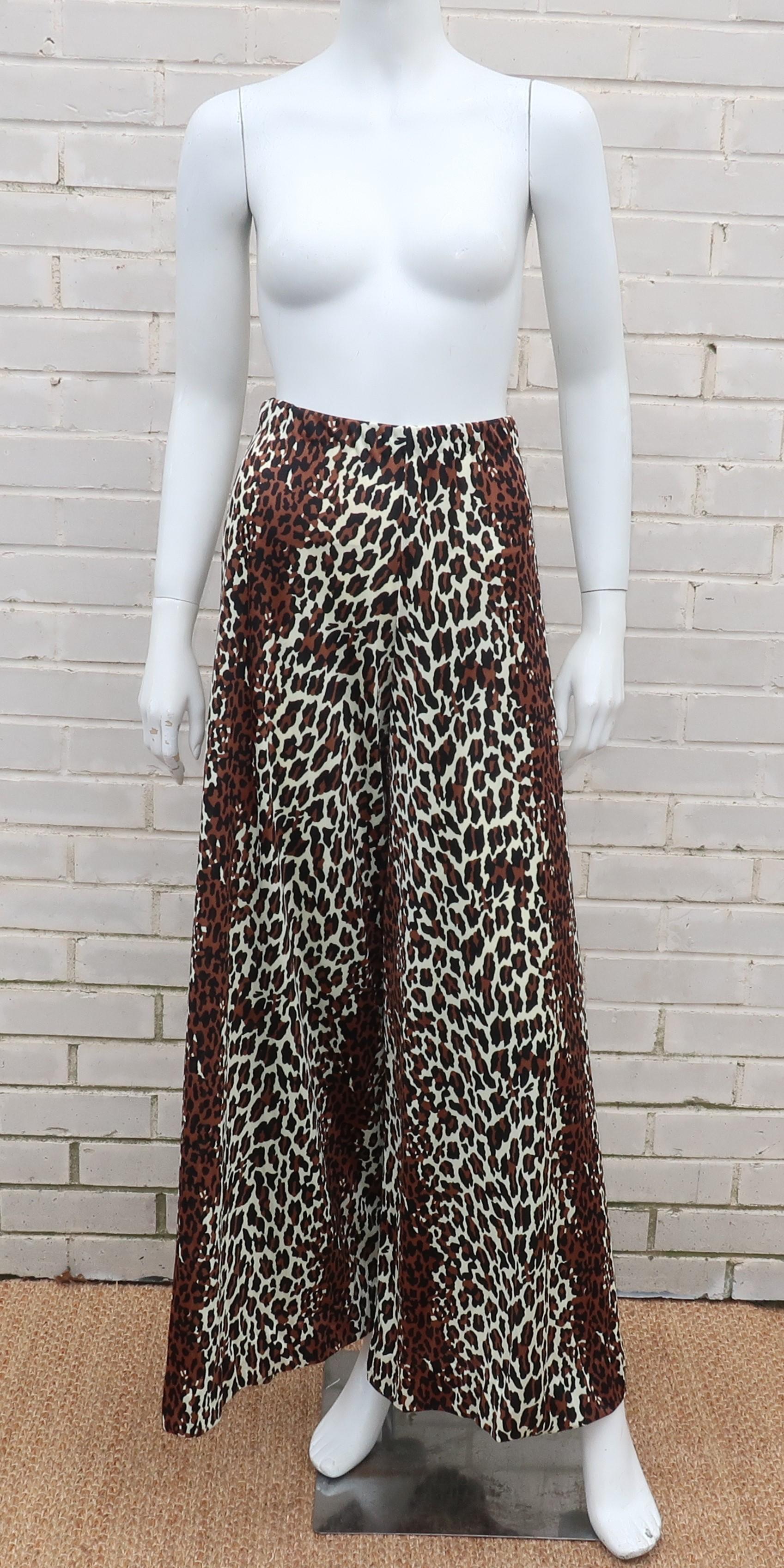 1960’s Cole of California Leopard Print Bathing Suit With Cover Up Pants 3