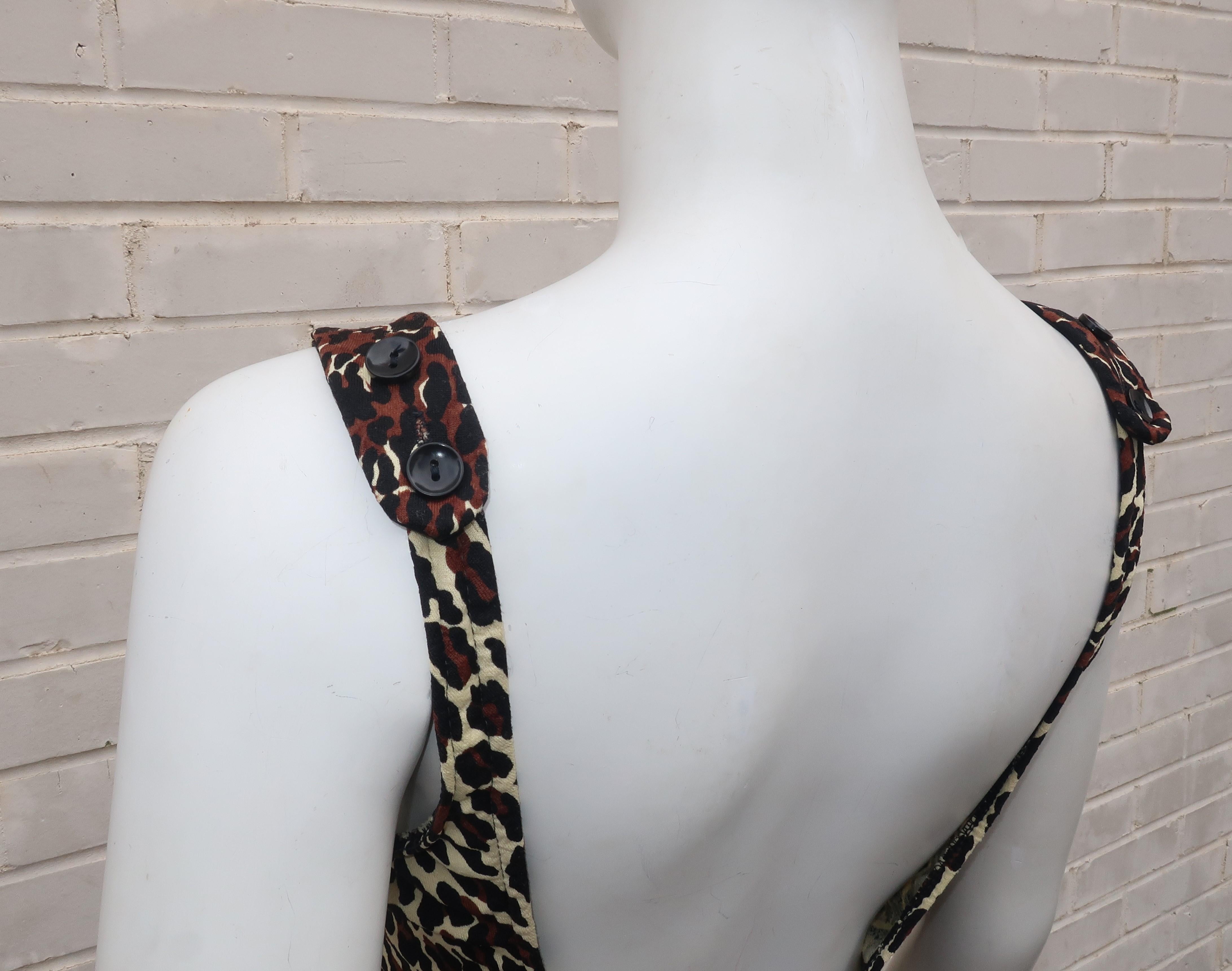 Women's 1960’s Cole of California Leopard Print Bathing Suit With Cover Up Pants