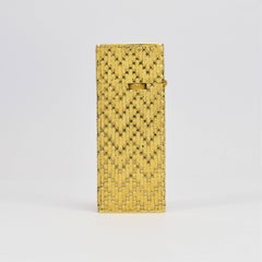 1960s Collectible Gold Woven Detail Gas Lighter
