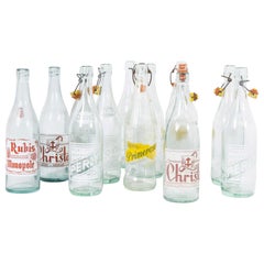 1960s Collection of French Decorative Soda Pop Bottles