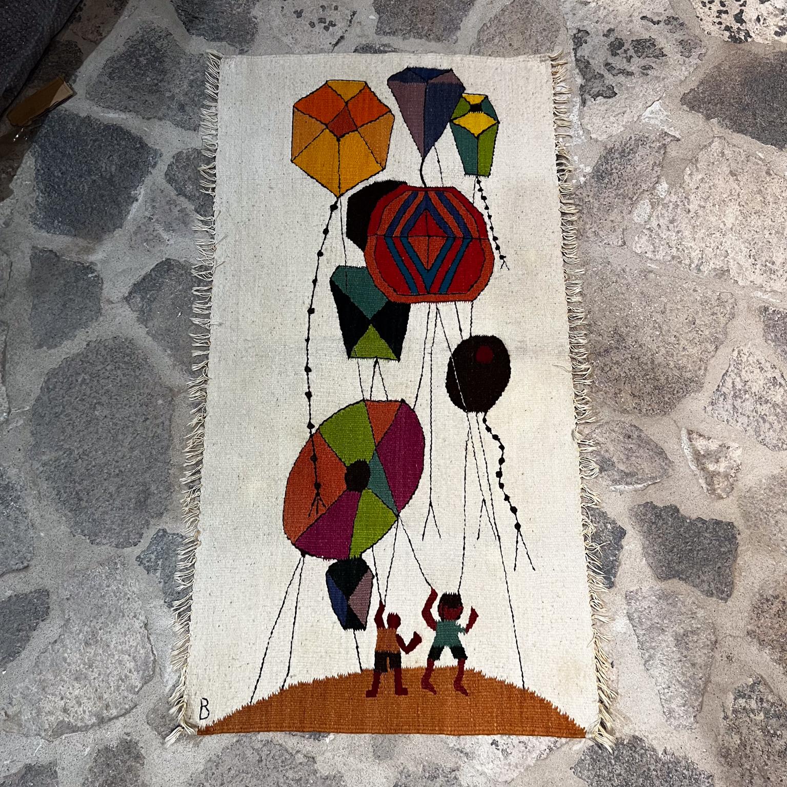 1960s Color Wall Tapestry Art Modern Child Kite Style Evelyn Ackerman For Sale 8