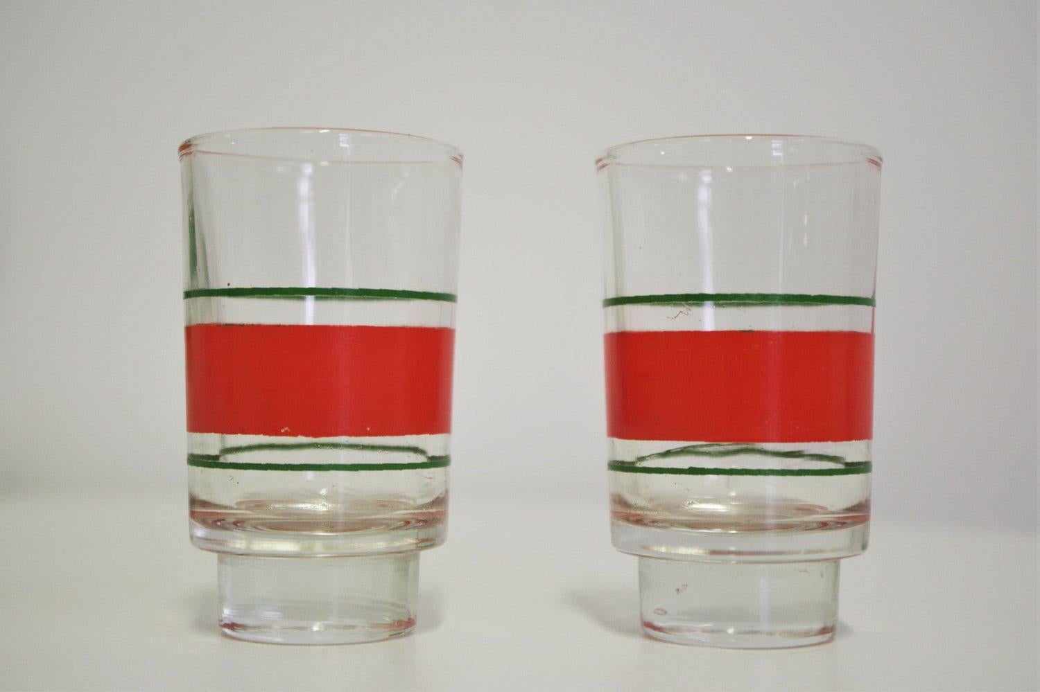 1960er Jahre Buntglas-Likör-Set - 5 Gläser & Dekanter im Zustand „Gut“ im Angebot in Manzano, IT