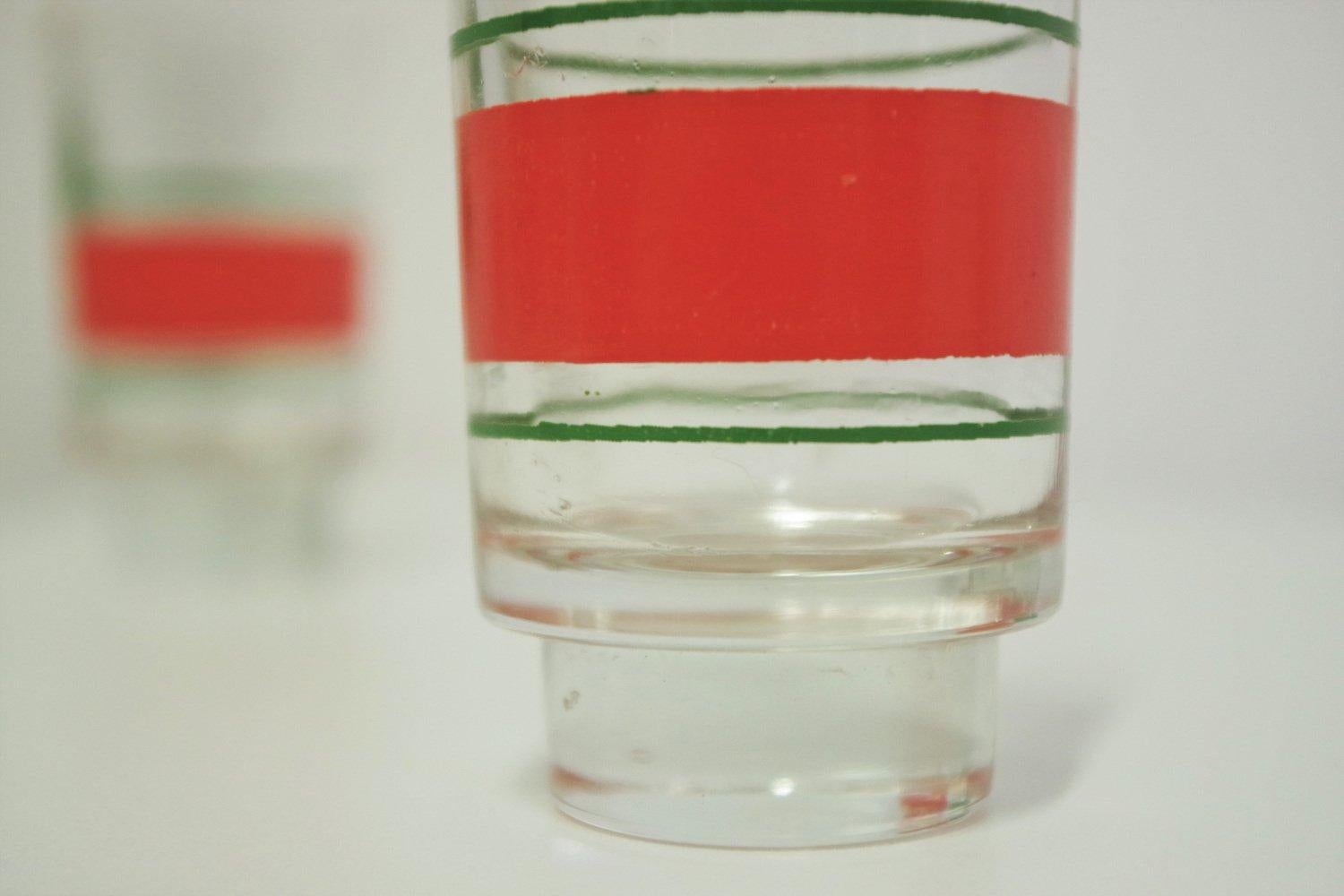 1960er Jahre Buntglas-Likör-Set - 5 Gläser & Dekanter (Mid-20th Century) im Angebot