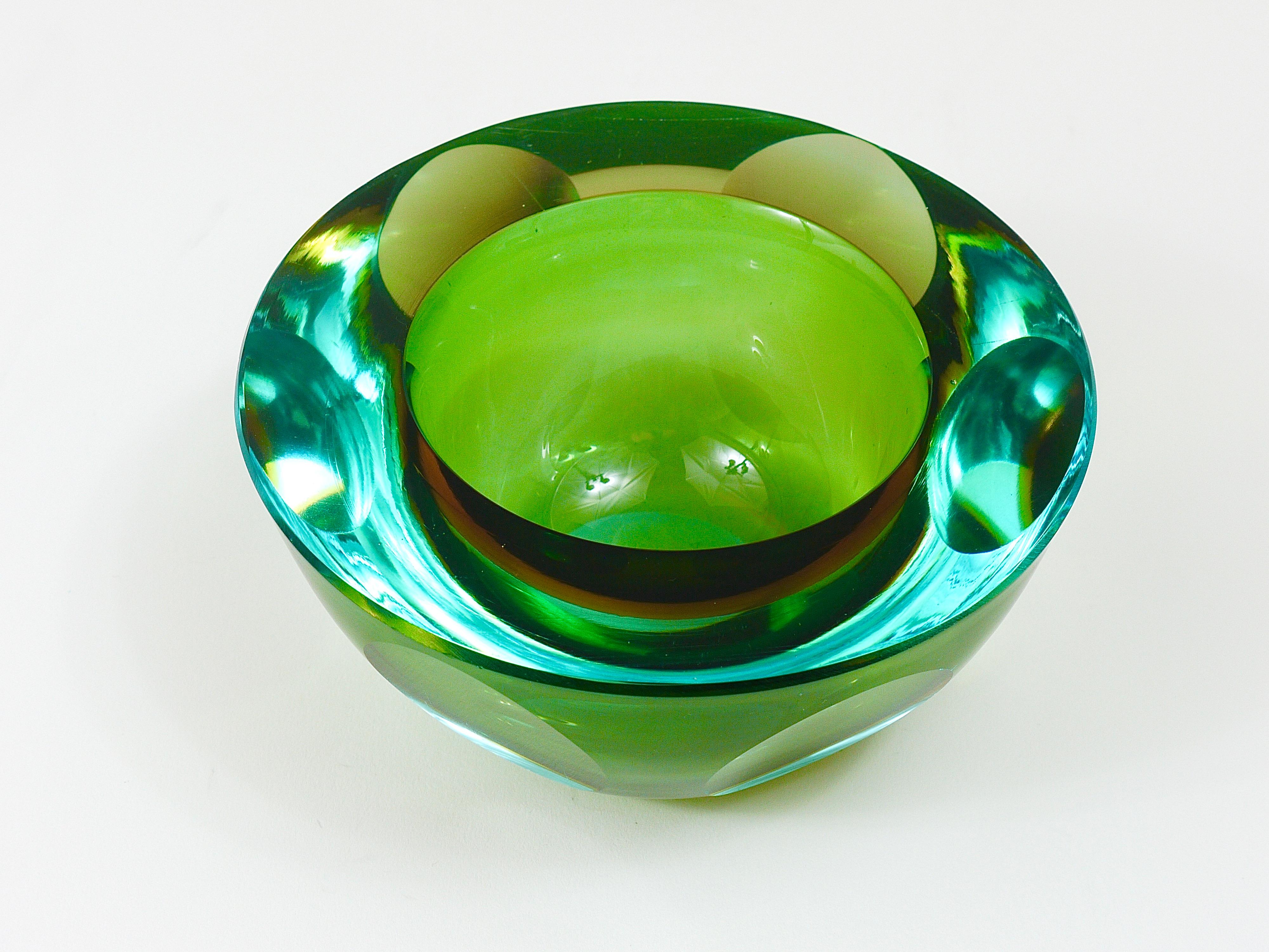 Sommerso Flavio Poli Caviar Murano Glass Bowl by Seguso, Italy, 1960s 1