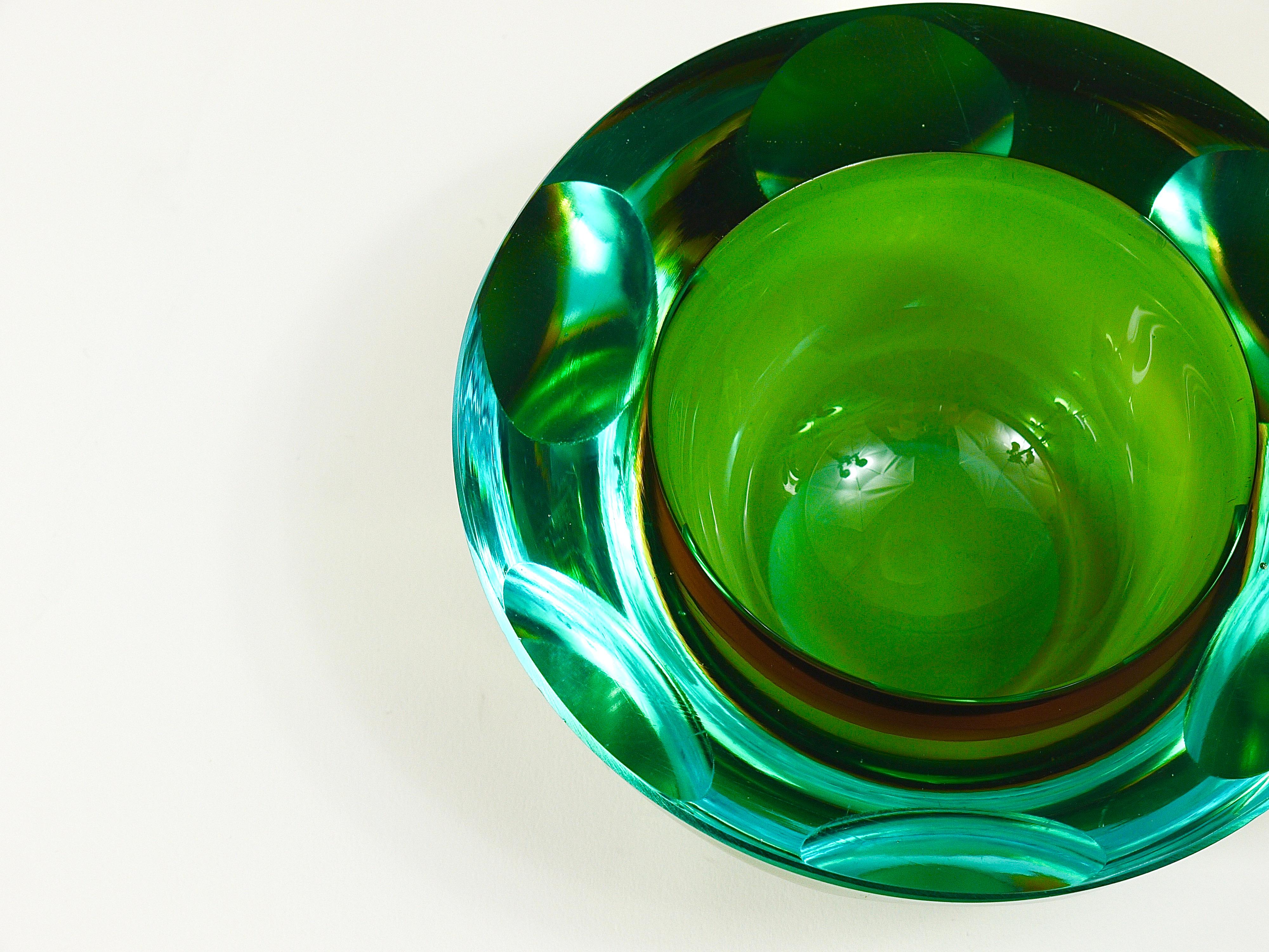 Sommerso Flavio Poli Caviar Murano Glass Bowl by Seguso, Italy, 1960s 2
