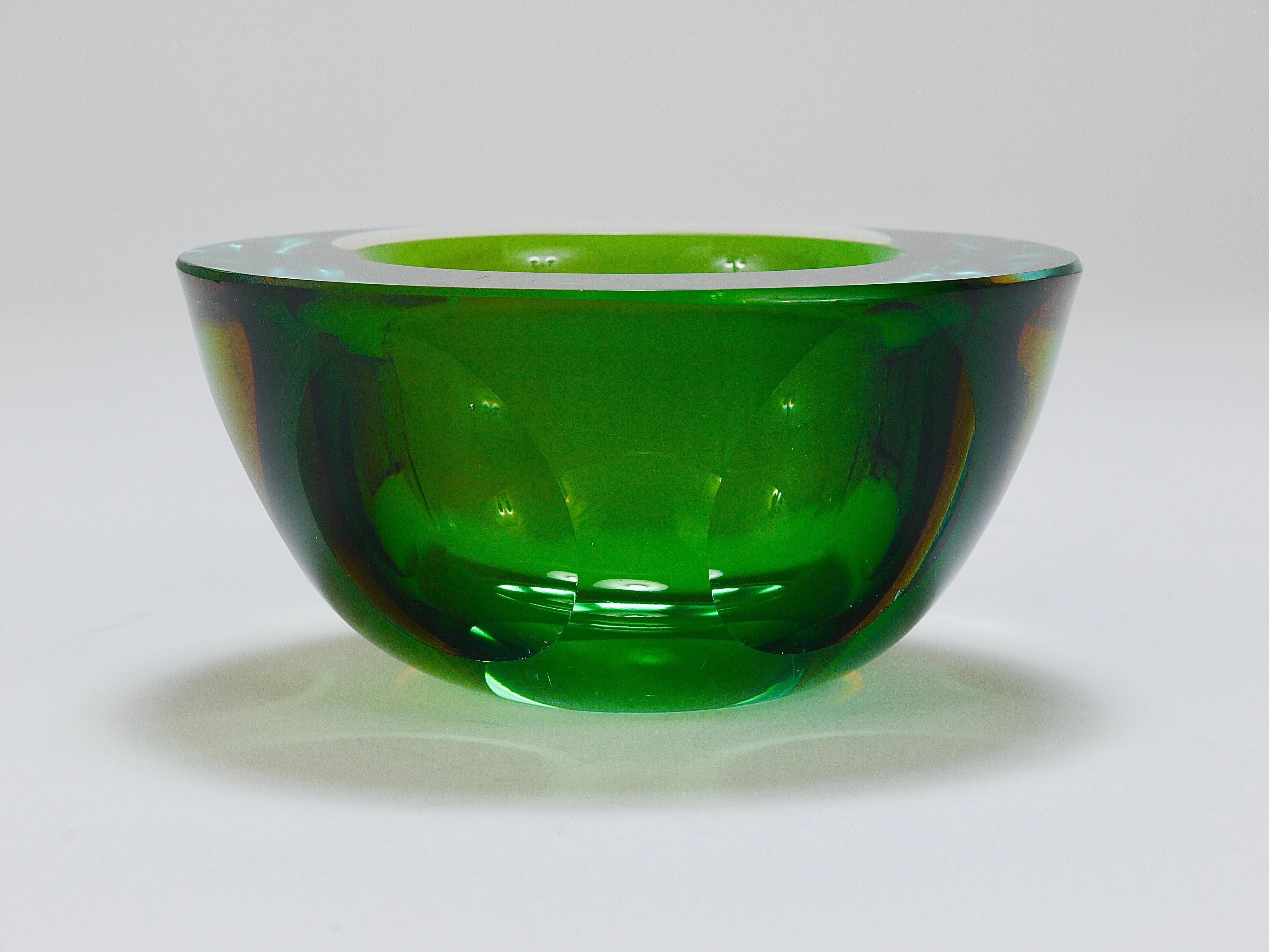 Sommerso Flavio Poli Caviar Murano Glass Bowl by Seguso, Italy, 1960s 6