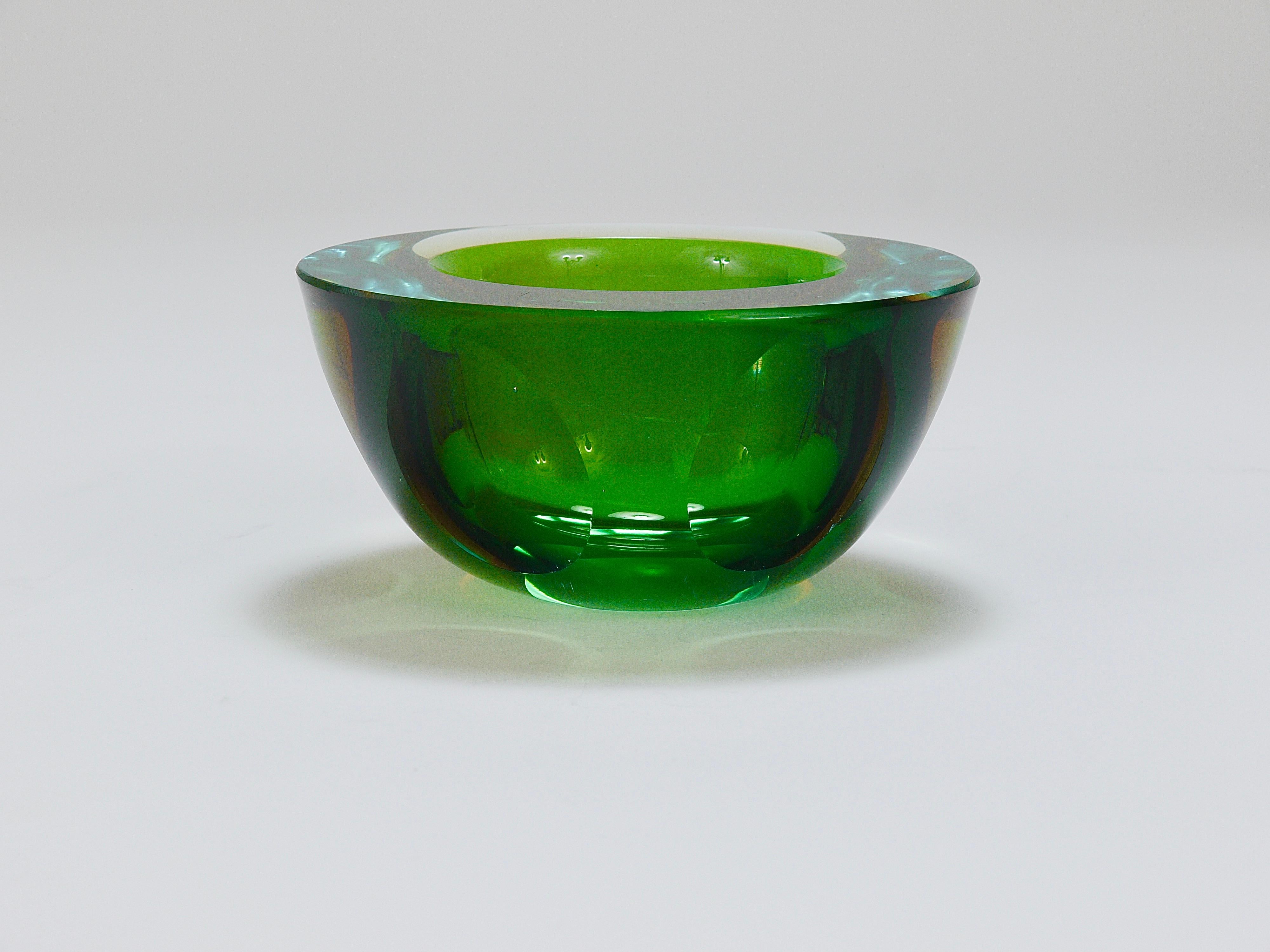 Sommerso Flavio Poli Caviar Murano Glass Bowl by Seguso, Italy, 1960s 7