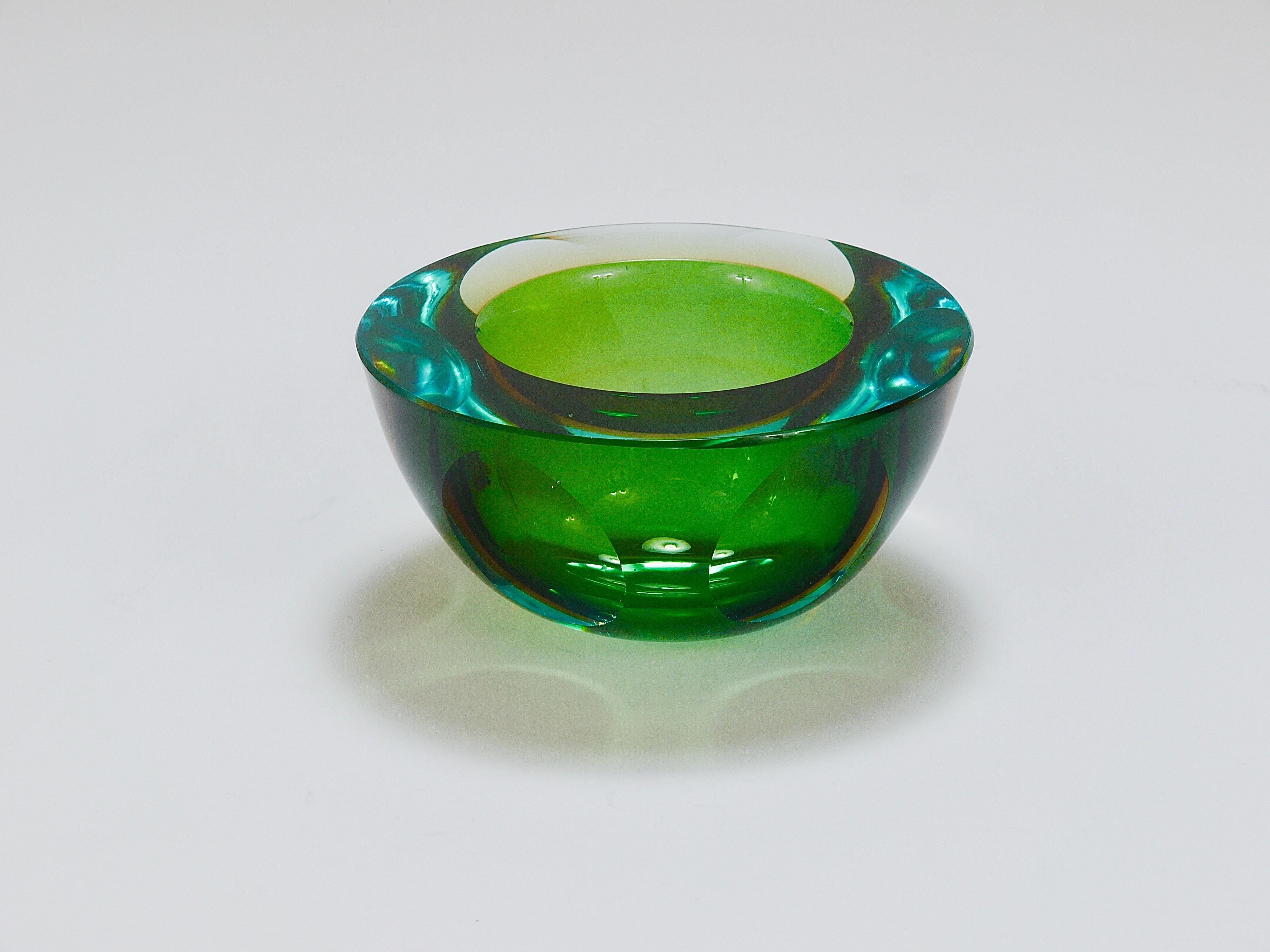 Sommerso Flavio Poli Caviar Murano Glass Bowl by Seguso, Italy, 1960s 8
