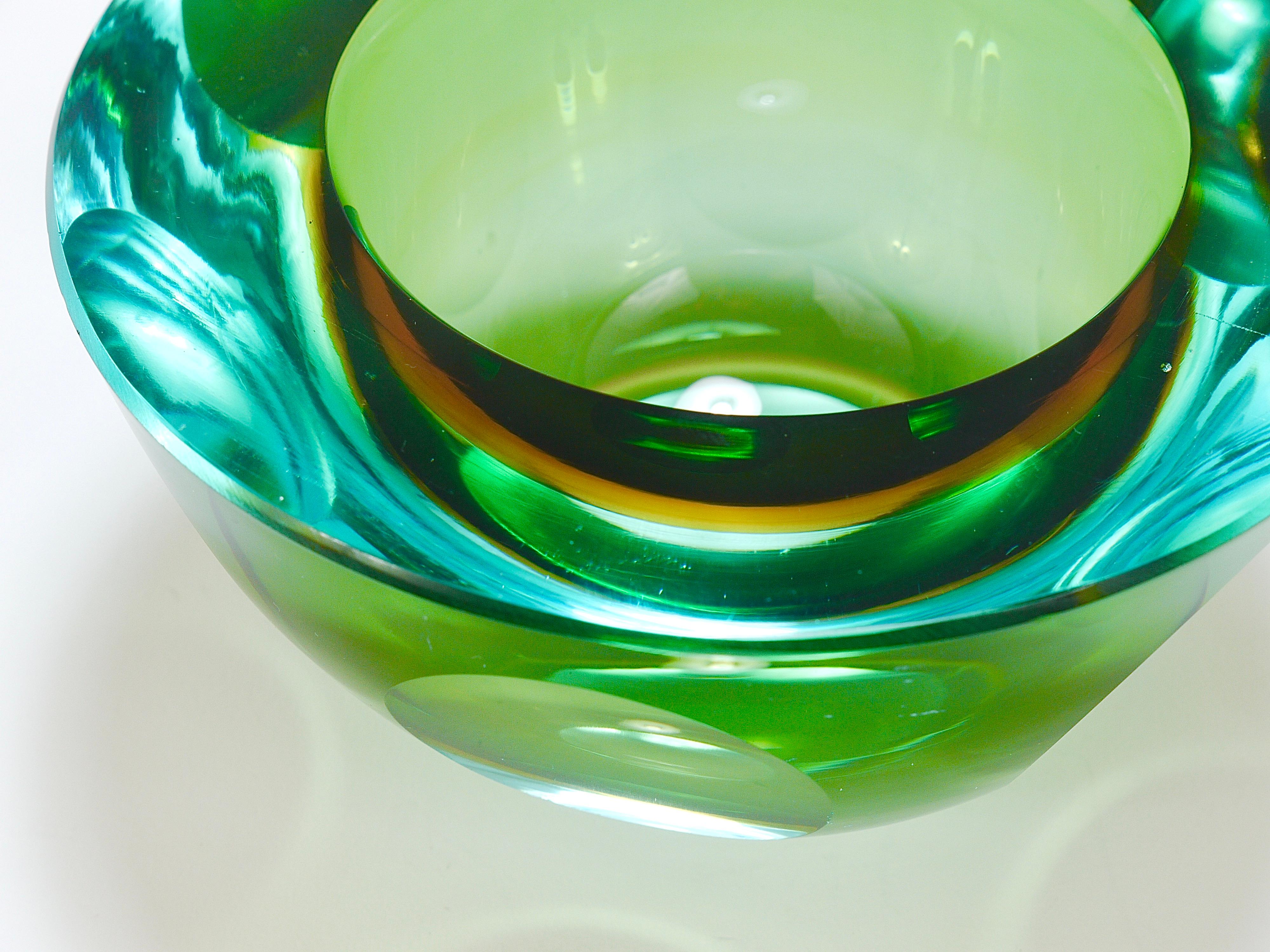 20th Century Sommerso Flavio Poli Caviar Murano Glass Bowl by Seguso, Italy, 1960s
