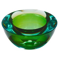 Sommerso Flavio Poli Caviar Murano Glass Bowl by Seguso, Italy, 1960s 