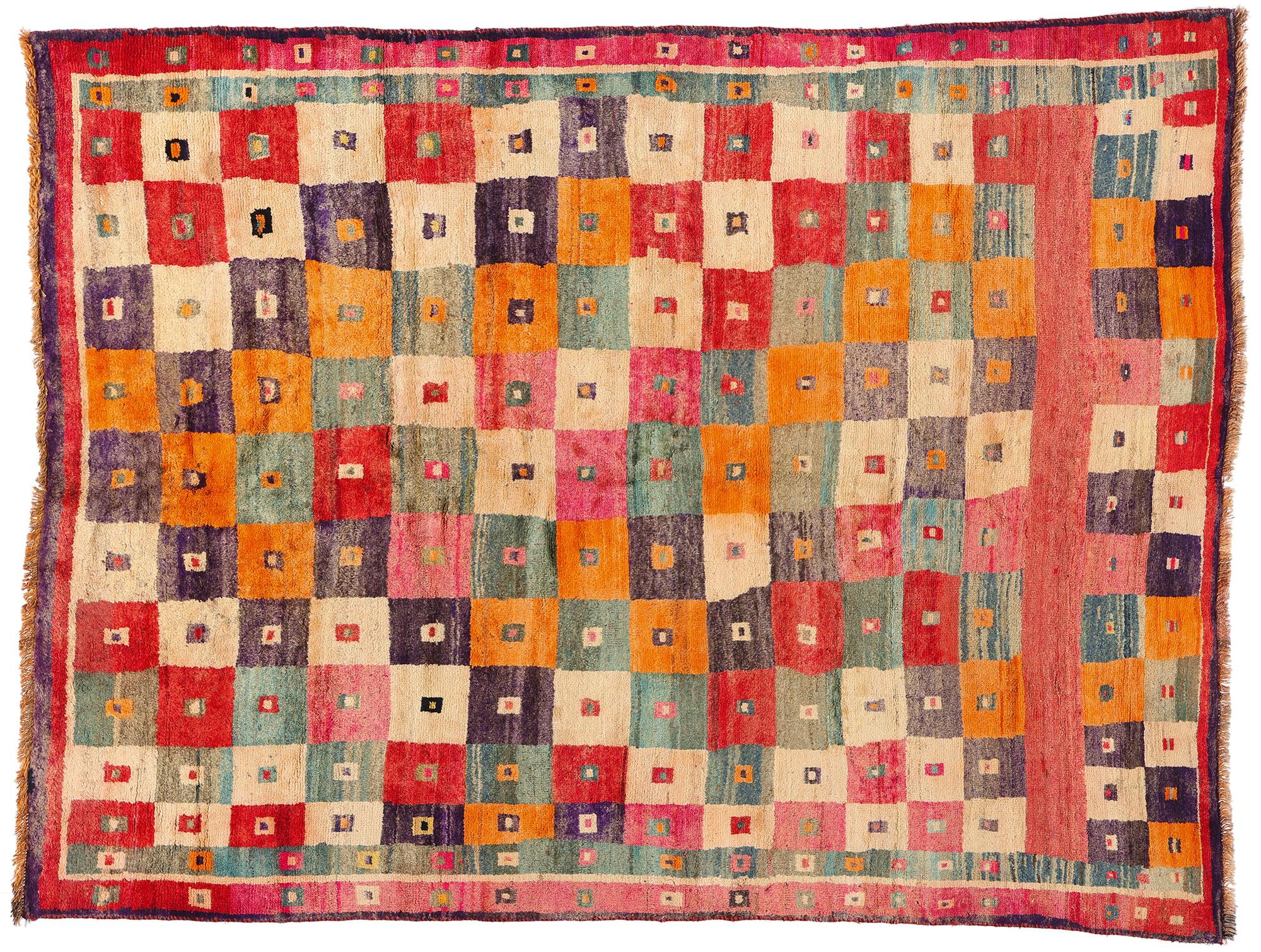 1960er Jahre Bunter persischer Gabbeh-Teppich mit Modernität im Angebot 2