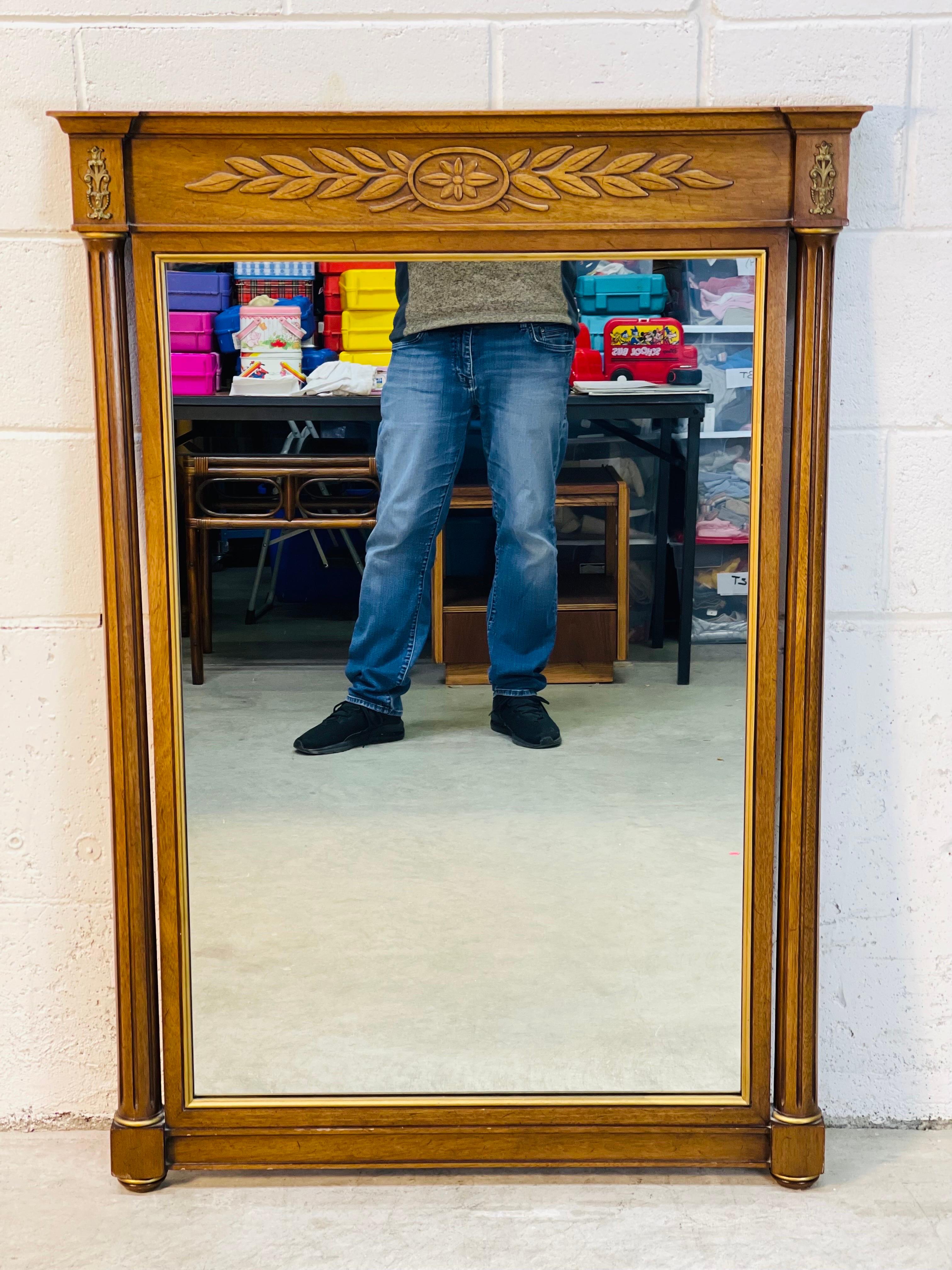 Mid-Century Modern 1960s Column Style Wall Mirror For Sale