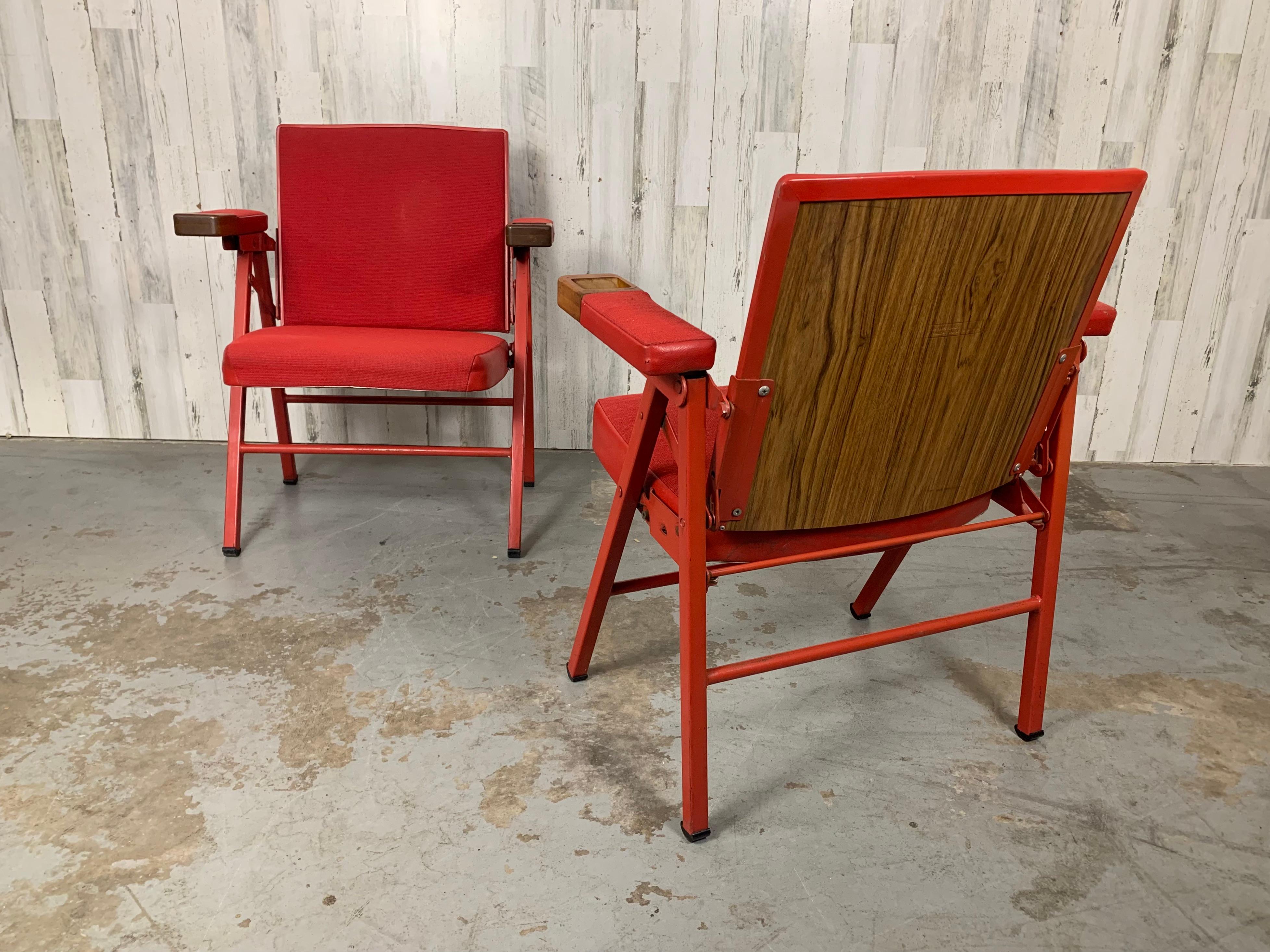 Mid-Century Modern 1960's Compass Leg Theater Chairs by American Seating For Sale