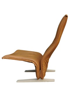 1960's Concorde Chair by Pierre Paulin for Artifort Upholstered Tan Leather
