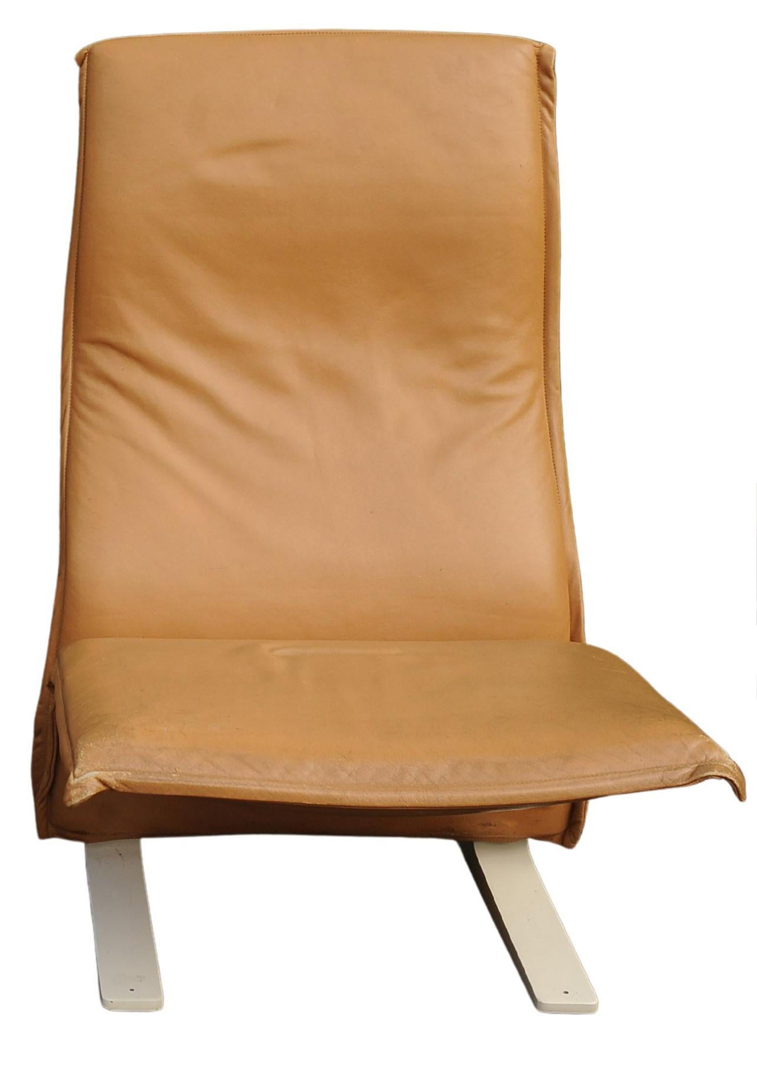 1960's Concorde Stuhl von Pierre Paulin für Artifort Gepolstertes Tan Leder im Zustand „Gut“ im Angebot in Reading, Berkshire