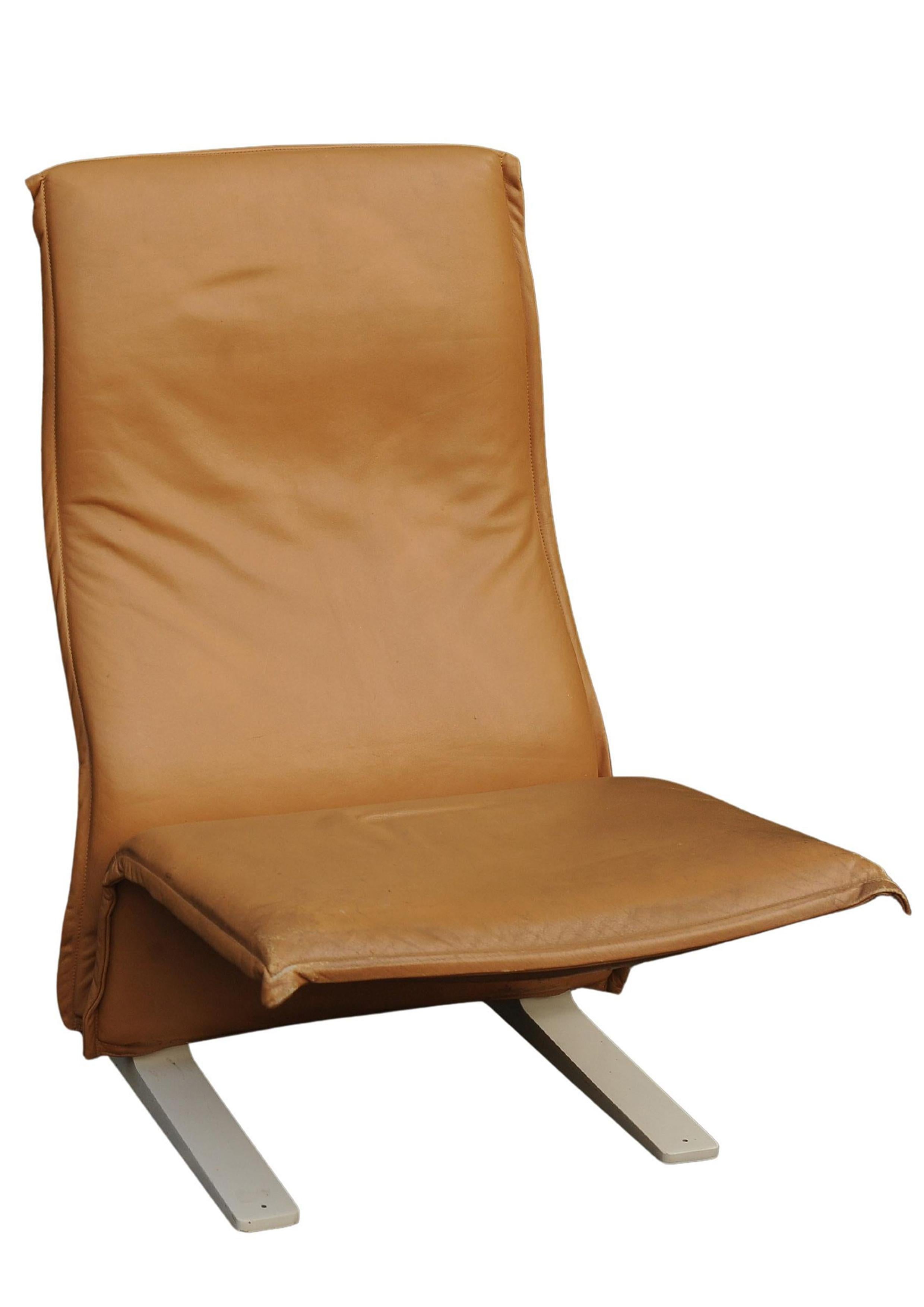 1960's Concorde Stuhl von Pierre Paulin für Artifort Gepolstertes Tan Leder im Angebot 2