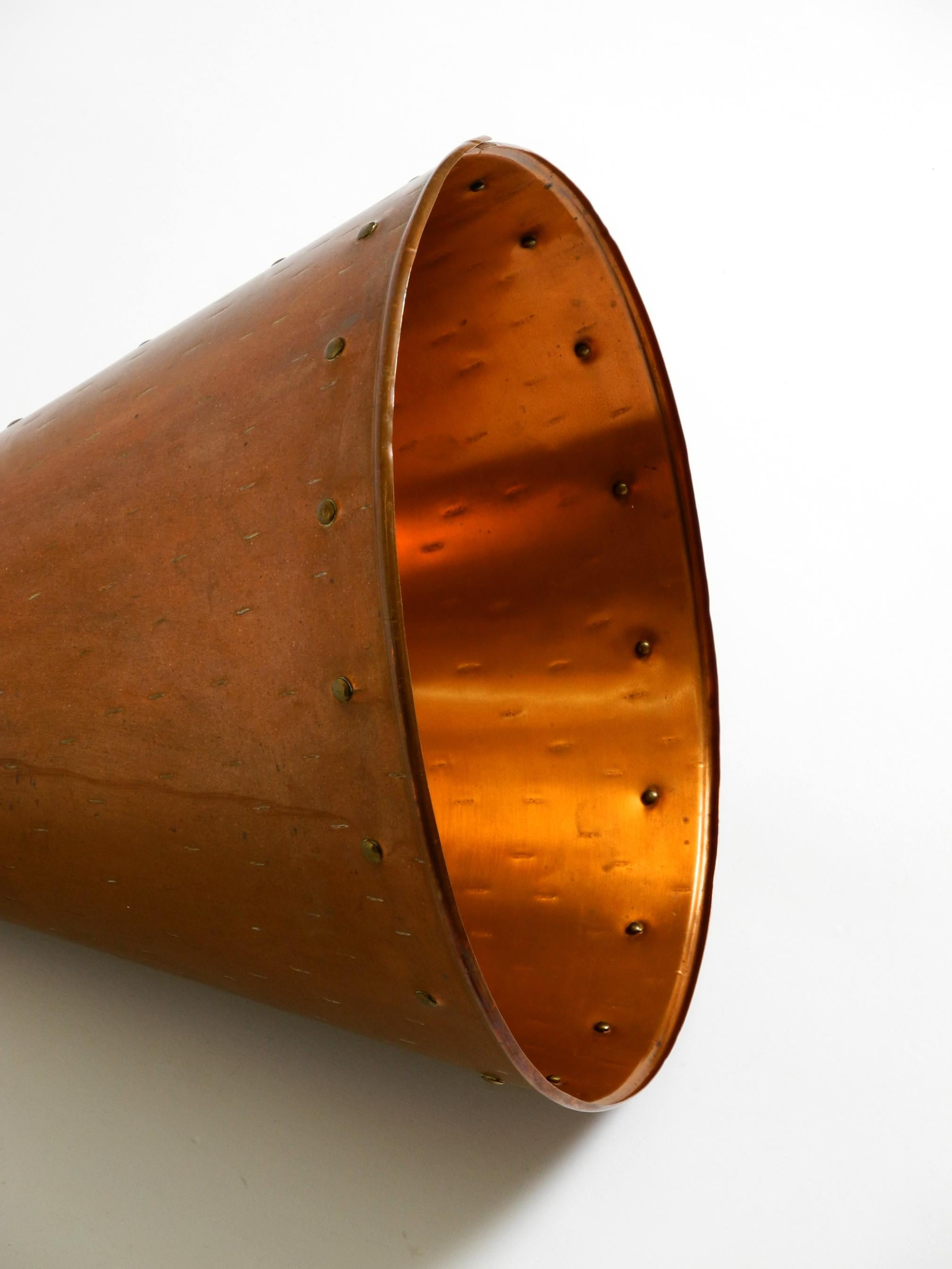 Lampada a sospensione a cono degli anni '60 in rame di TH. VALENTINER Copenhagen, Made in Denmark in vendita 7