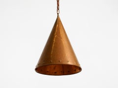 1960er Kegelförmige Hängeleuchte aus Kupfer von TH. VALENTINER Kopenhagen, hergestellt in Dänemark