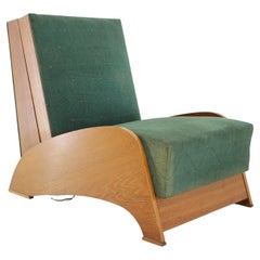 1960s Convertible Oak Chair, Czechoslovakia