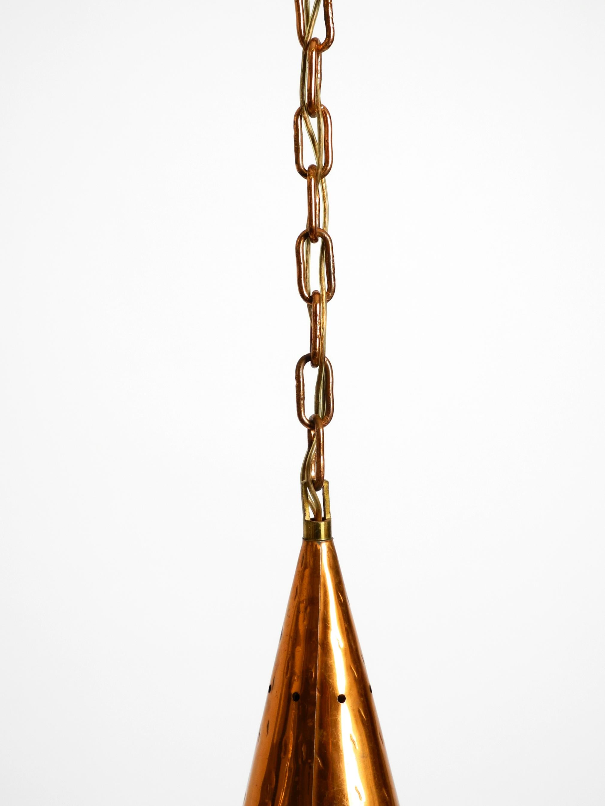 1960's Copper Cone Pendant Lamp from Th. Valentine Copenhagen Made in Denmark 5
