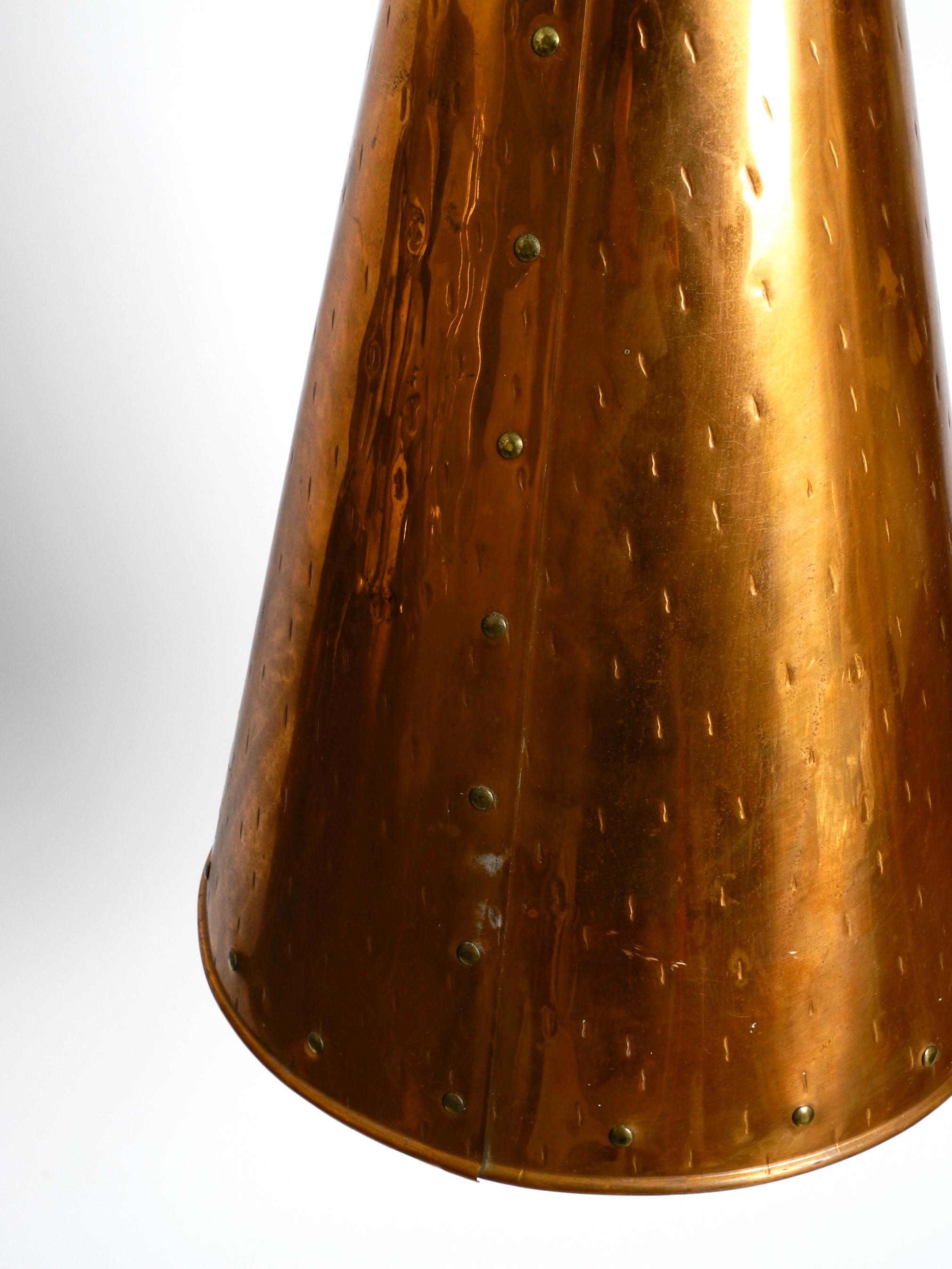 1960's Copper Cone Pendant Lamp from Th. Valentine Copenhagen Made in Denmark 7