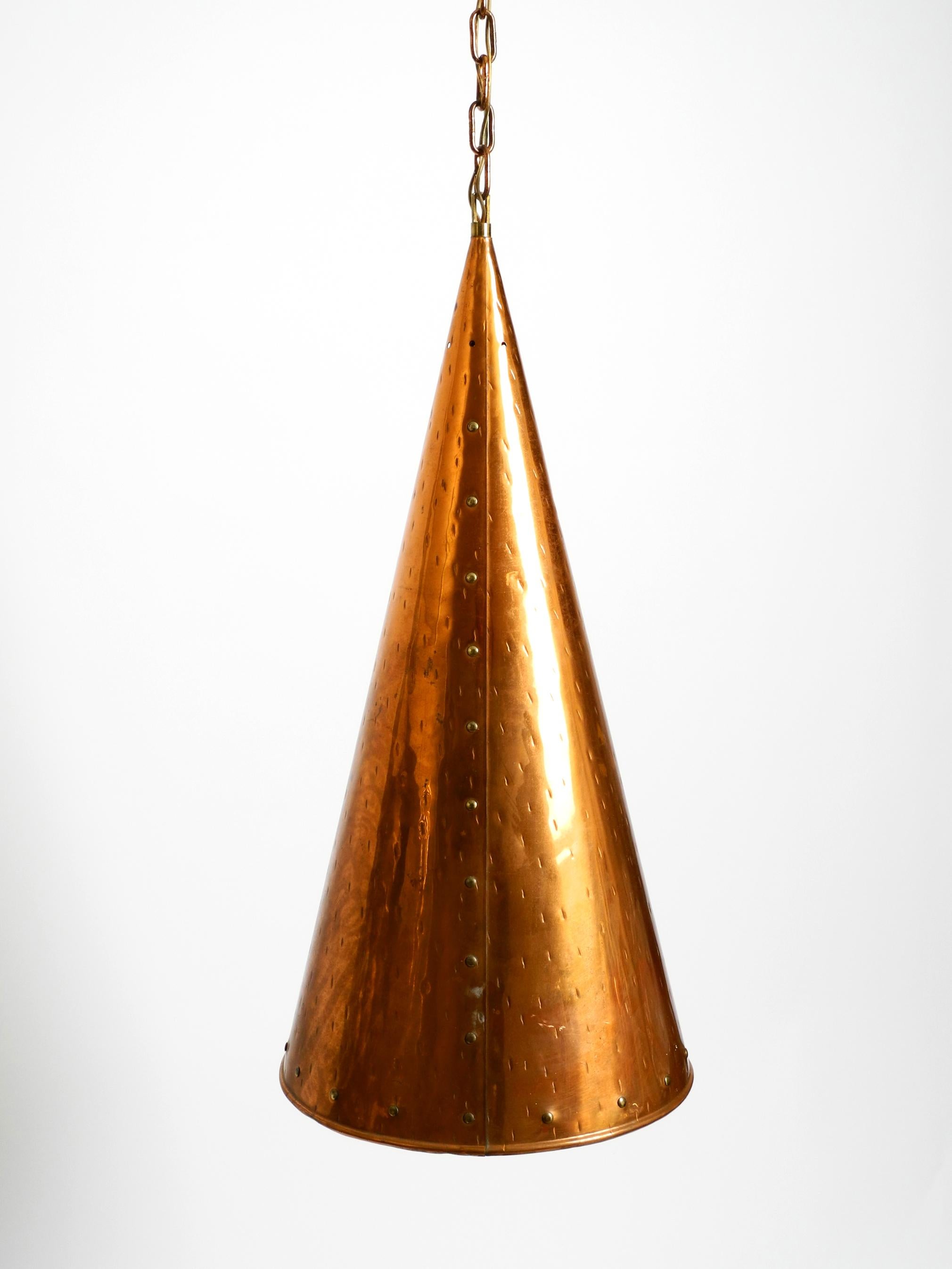 1960's Copper Cone Pendant Lamp from Th. Valentine Copenhagen Made in Denmark 10